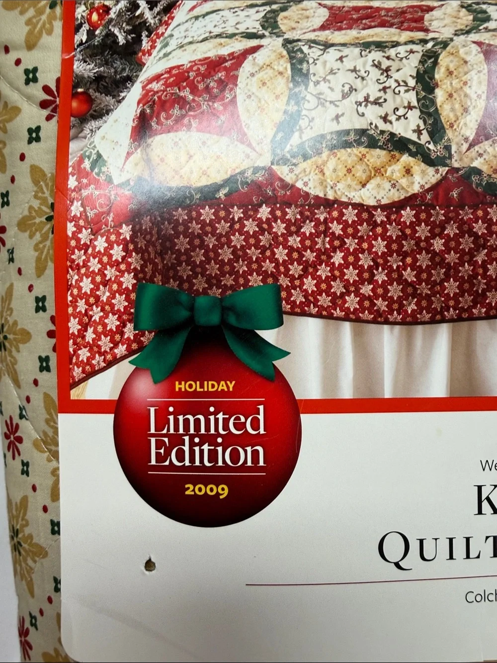 Better Homes And Gardens christmas Wedding Ring King Quilt with Tote